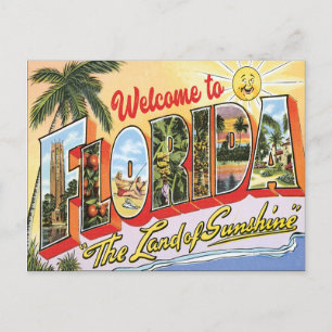 Willkommen im Florida der Vergangenheit mit Bilder Postkarte