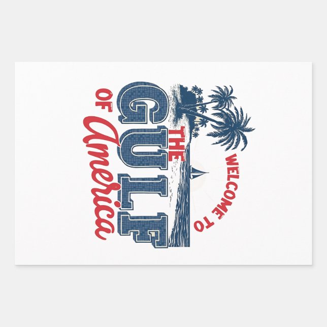 Willkommen im Golf von Amerika Einwanderer aus Mex Geschenkpapier Set (Vorderseite)