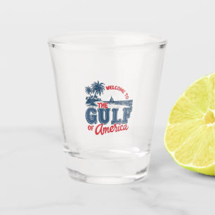 Willkommen im Golf von Amerika Einwanderer aus Mex Schnapsglas