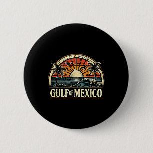 Willkommen im Golf von Mexiko Retro-Strand-Surf Button