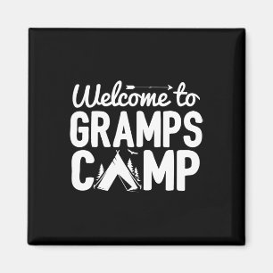 Willkommen im Gramps Camp Distressed Camping Magnet