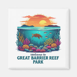 Willkommen im Great Barrier Reef National Australi Magnet