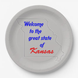 Willkommen im großen Staat von Kansas (Missouri) Pappteller