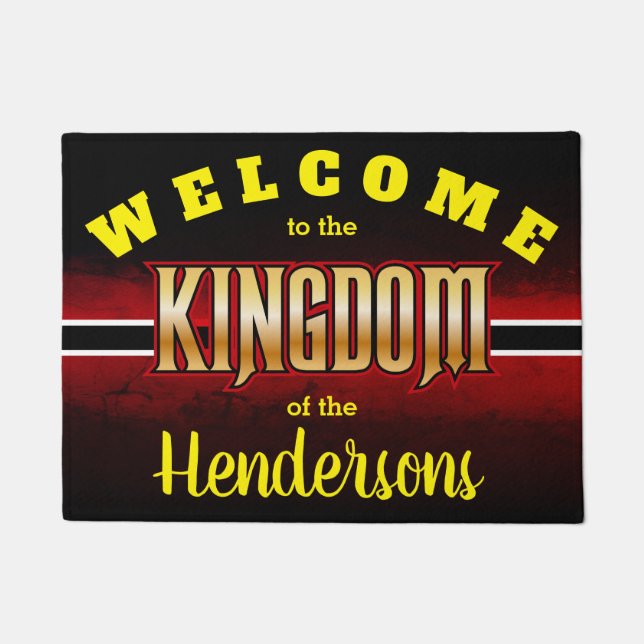 Willkommen im KINGDOM of (Ihr Name - editierbar) Fußmatte (Vorderseite)