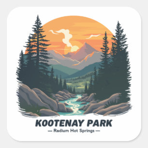 Willkommen im Kootenay Nationalpark Quadratischer Aufkleber