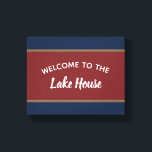 Willkommen im Lake House Leinwanddruck<br><div class="desc">Die Teppiche zum Thema "Nautical Americana" können personalisiert sein.</div>