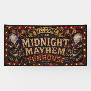 Willkommen im Midnight Mayhem Funhouse Banner