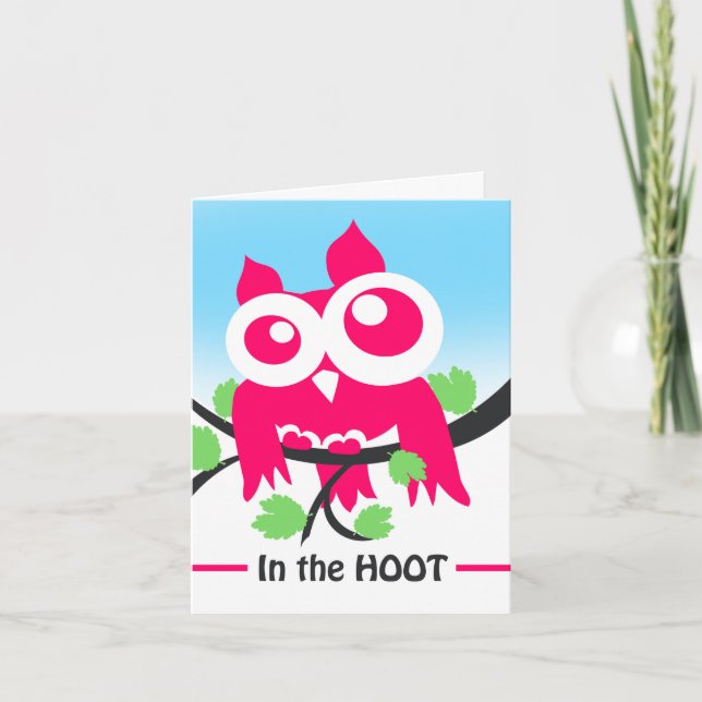 Willkommen im NeighborHOOT, Niedlich rosa Schüssel Karte (Vorderseite)