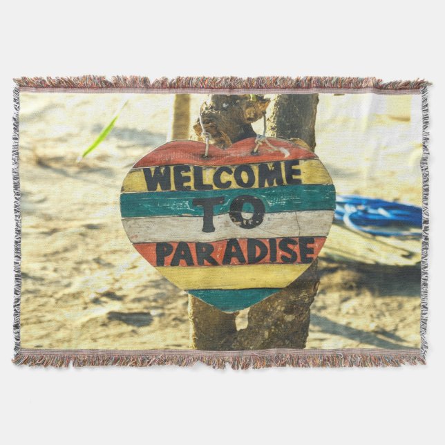 Willkommen im Paradies Beach Ocean Decke (Vorderseite)