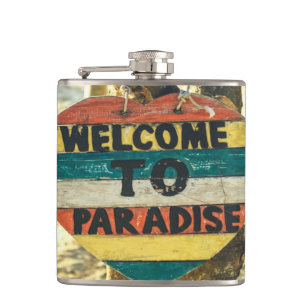 Willkommen im Paradies Beach Ocean Flachmann