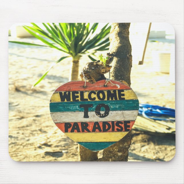 Willkommen im Paradies Beach Ocean Mousepad (Vorne)