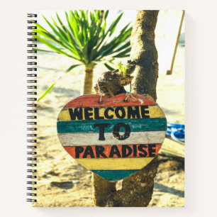 Willkommen im Paradies Beach Ocean Notizbuch