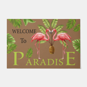 Willkommen im Paradise Doormat, Pink Flamingo Coup Fußmatte