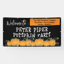 Willkommen im Pumpkin Patch Pumpkin Banner for