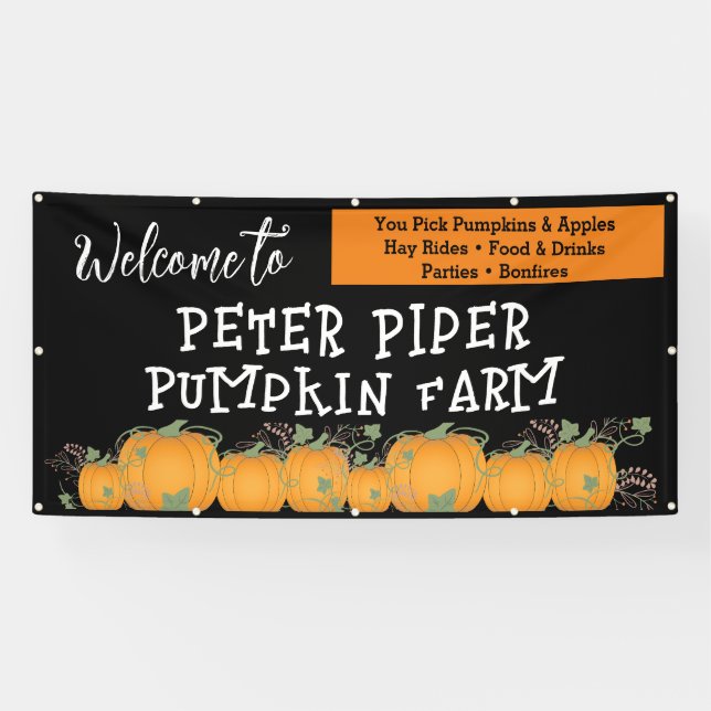 Willkommen im Pumpkin Patch Pumpkin Banner for (Horizontal)