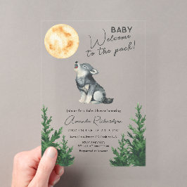 Willkommen im Rudel! Wolf Baby Shower Acryleinladungen