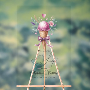 Willkommen im Scoop Ice Cream Brautparty Acrylschild