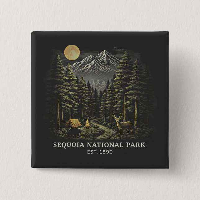 Willkommen im Sequoia National USA Park  Button (Vorderseite)