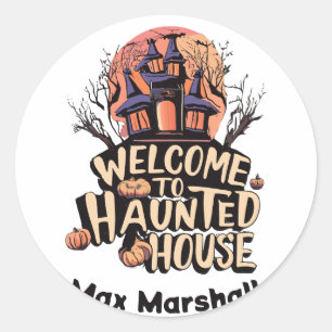 Willkommen im Spuk Haus - Ghoulish Ansammlungen Runder Aufkleber