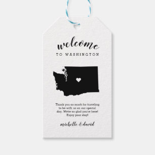 Willkommen im Staat Washington Kalligraphische H Geschenkanhänger