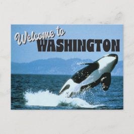 Willkommen im Staat Washington mit Orca Whale Postkarte