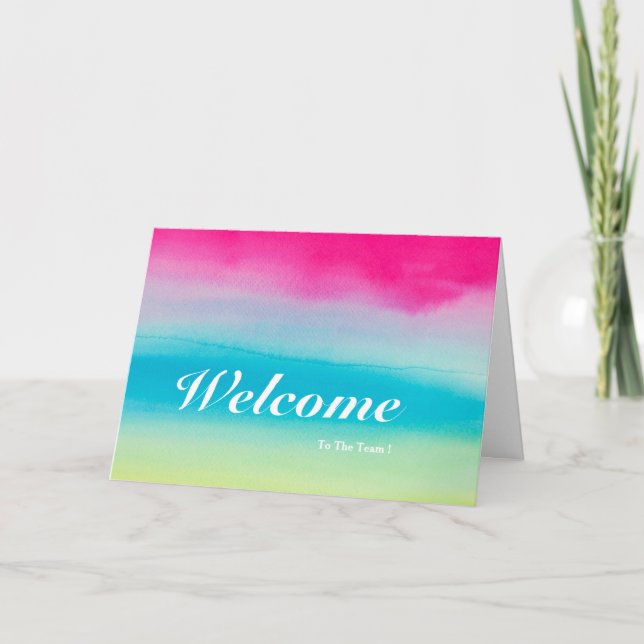 Willkommen im Team Blue Background Karte (Vorderseite)