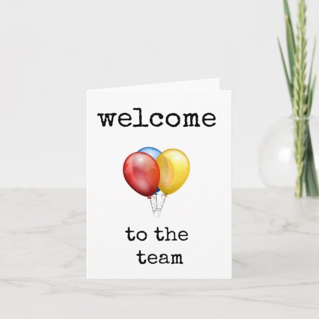 Willkommen im Team, farbenfrohe Balloons Card Karte (Vorderseite)
