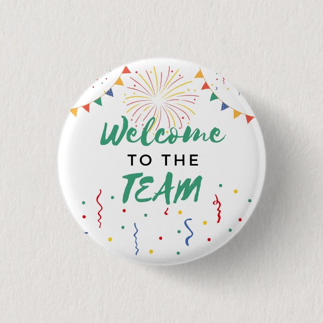 Willkommen im Team New Employee Job Willkommen Cho Button (Vorderseite)