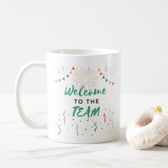 Willkommen im Team New Employees Job Willkommen Kaffeetasse (Mit Donut)