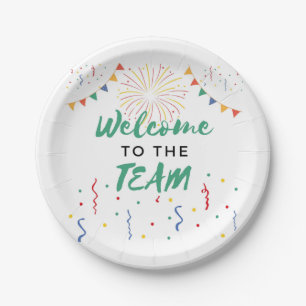 Willkommen im Team New Employees Job Willkommen Pappteller