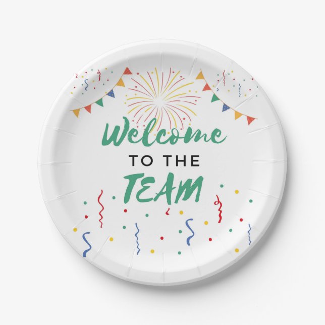 Willkommen im Team New Employees Job Willkommen Pappteller (Vorderseite)