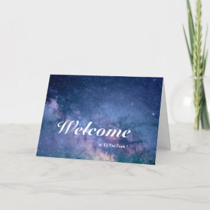 Willkommen im Team Space Glitter Postkarte