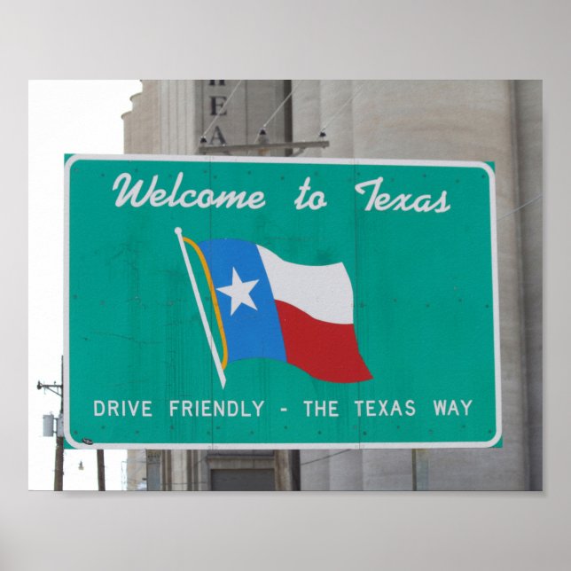 Willkommen im Texas Highway Sign Poster (Vorne)