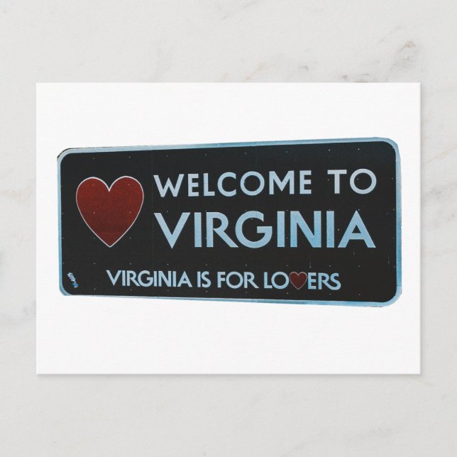 Willkommen im Virginia-Zeichen Postkarte (Vorderseite)