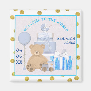 Willkommen im Welt Baby Boy Name Datum der Geburt Magnet