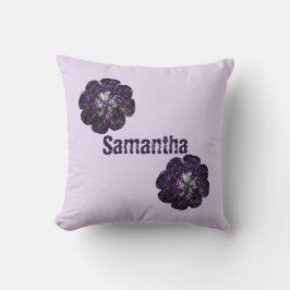 Willkommen im Welt Purple Flowers Girl Kinderzimme Kissen