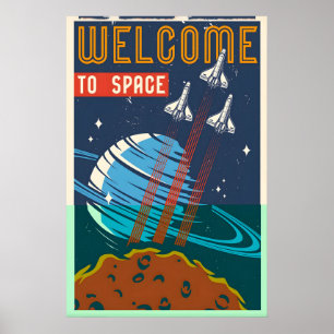 Willkommen im Weltraum NASA Weltraum-Reise-Poster- Poster