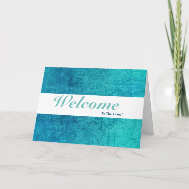 Willkommen im White Minimal Blue Abzeichen des Tea Karte (Vorderseite)