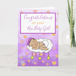 Willkommen im World New Baby Girl Ethnic Baby Karte