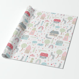 Willkommen im World New Baby Girl Geschenkpapier