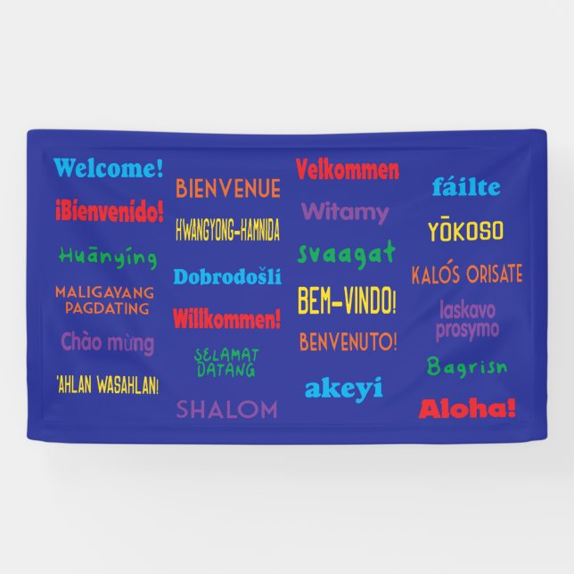 Willkommen in 24 Sprachen Banner (Horizontal)