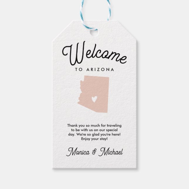 Willkommen in ARIZONA Wedding ANY FARBE Geschenkanhänger (Vorderseite)