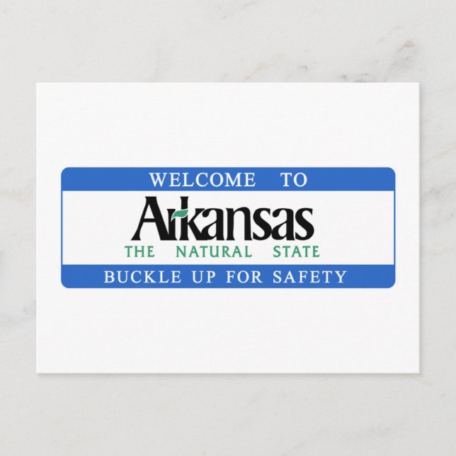 Willkommen in Arkansas - USA Road Sign Postkarte (Vorderseite)