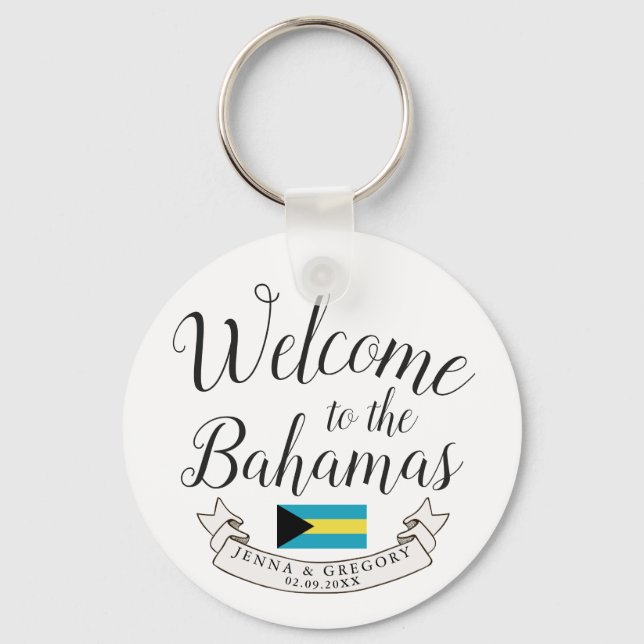 Willkommen in Bahamas | HOCHZEIT IN URLAUBSORT Schlüsselanhänger (Vorderseite)