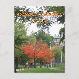 Willkommen in Boston im Herbst Postkarte