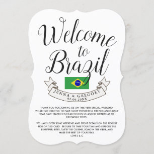 Willkommen in Brasilien   Hochzeit in Urlaubsort b Einladung