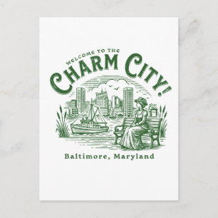 Willkommen in Charm City Baltimore City Maryland Postkarte