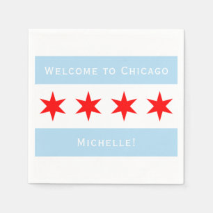 Willkommen in Chicago Personalisierte Chicago-Fl Serviette