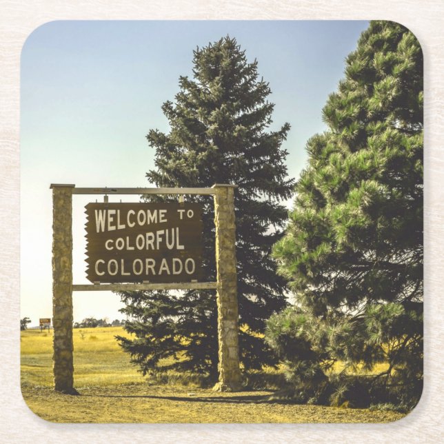Willkommen in Colorado Rechteckiger Pappuntersetzer (Vorderseite)
