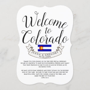 Willkommen in Colorado Zielort Hochzeitsbrauch Einladung